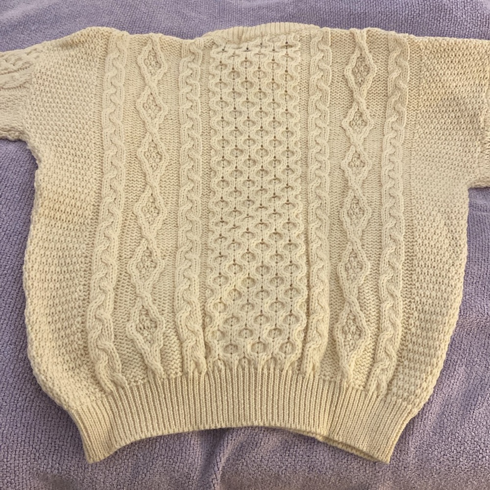 100% Pure New Wool Sweater - Off White/Cream - Picture 3 of 4